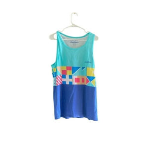 Chubbies Women's Blue Sleeveless Scoop Neck Jersey Tank Size Medium